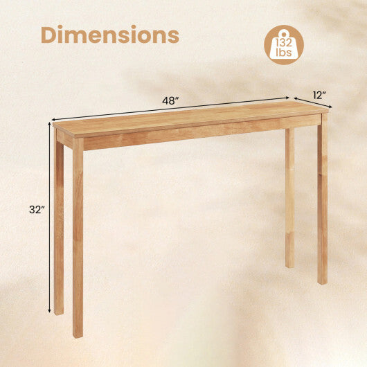Wooden Console Table Modern Farmhouse Sofa Table with Thickened Top-Natural LuxuryLifeWay Online Store
