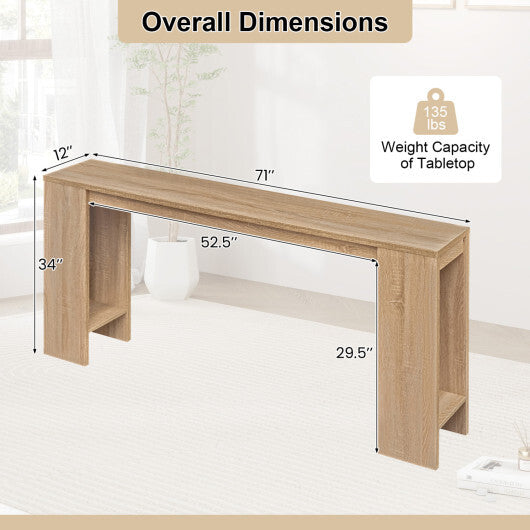 71 Inches Long Console Table with Storage for Hallway-Natural LuxuryLifeWay Online Store