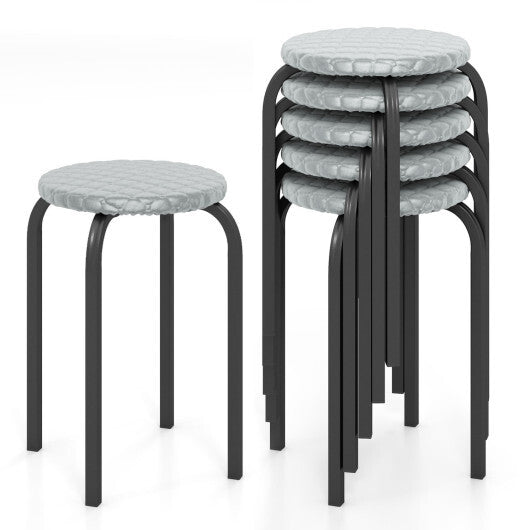 18 Inch Round Stackable Stools with Removable Washable Covers-Set of 6 LuxuryLifeWay Online Store
