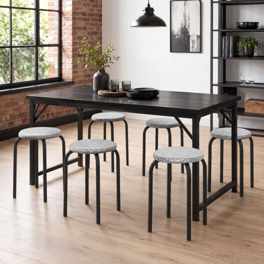 18 Inch Round Stackable Stools with Removable Washable Covers-Set of 6 LuxuryLifeWay Online Store