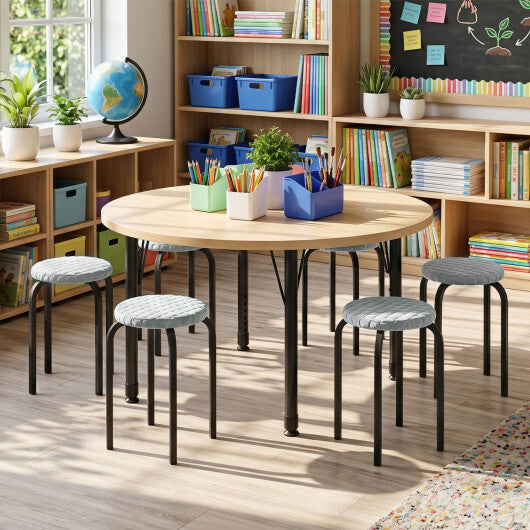 18 Inch Round Stackable Stools with Removable Washable Covers-Set of 6 LuxuryLifeWay Online Store