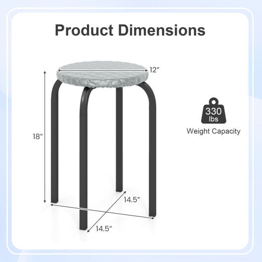 18 Inch Round Stackable Stools with Removable Washable Covers-Set of 6 LuxuryLifeWay Online Store