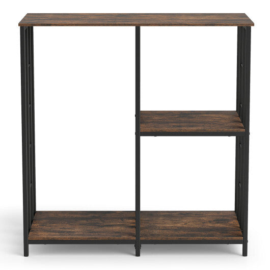 3-Tier Kitchen Baker's Rack with Open Shelves for Microwave and Oven-Rustic Brown