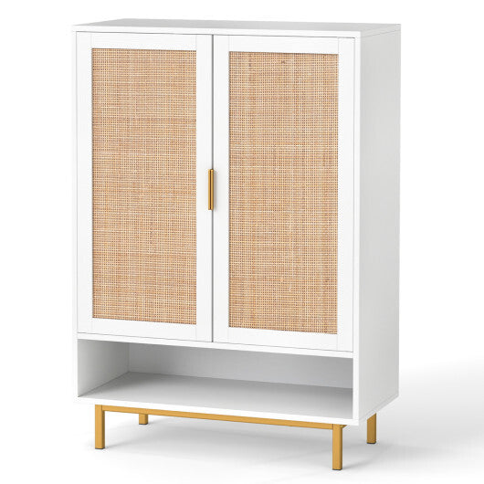 43 Inch 6-Tier Tall Shoe Cabinet with Double Doors-Natural