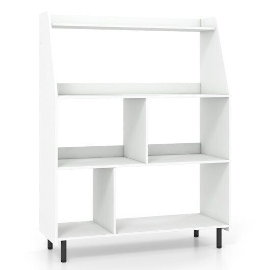 4-Tier Open Modern Bookcase with 2 Anti-Tipping Kits-White LuxuryLifeWay Online Store
