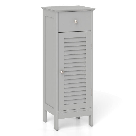 Narrow Bathroom Storage Cabinet with Adjustable Shelf and Drawer-Black LuxuryLifeWay Online Store