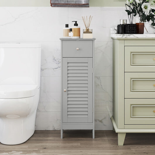 Narrow Bathroom Storage Cabinet with Adjustable Shelf and Drawer-Black LuxuryLifeWay Online Store