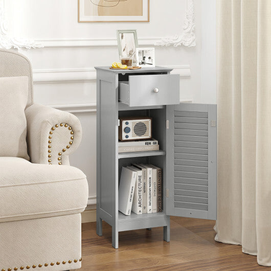Narrow Bathroom Storage Cabinet with Adjustable Shelf and Drawer-Black LuxuryLifeWay Online Store