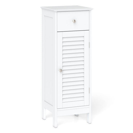 Narrow Bathroom Storage Cabinet with Adjustable Shelf and Drawer-Black LuxuryLifeWay Online Store