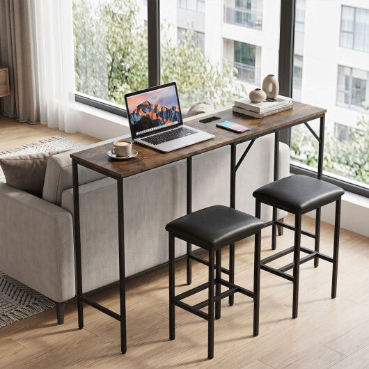 3-Piece Convertible L-Shaped Kitchen Table Chair Set with 2 AC Outlets  USB Port and Type-C Port-Black LuxuryLifeWay Online Store