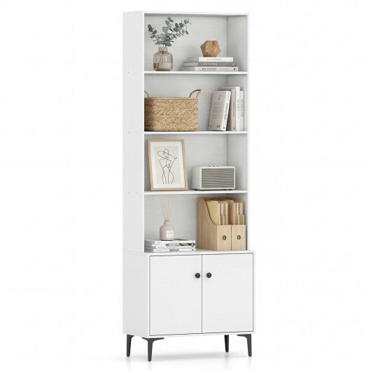 Giantex Bookshelf with Doors and 2 Anti-Tipping Kits for Home Office-White LuxuryLifeWay Online Store