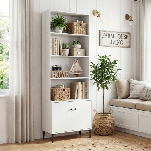 Giantex Bookshelf with Doors and 2 Anti-Tipping Kits for Home Office-White LuxuryLifeWay Online Store