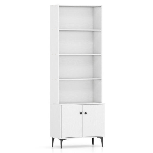 Giantex Bookshelf with Doors and 2 Anti-Tipping Kits for Home Office-White LuxuryLifeWay Online Store