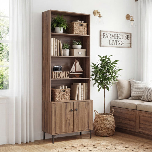 Giantex Bookshelf with Doors and 2 Anti-Tipping Kits for Home Office-White LuxuryLifeWay Online Store