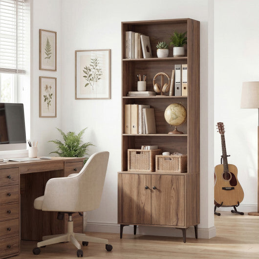 Giantex Bookshelf with Doors and 2 Anti-Tipping Kits for Home Office-White LuxuryLifeWay Online Store