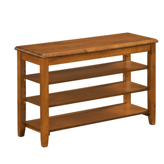 3-Tier Shoe Rack Bench with Adjustable Shelves for Entryway and Living Room-Brown LuxuryLifeWay Online Store