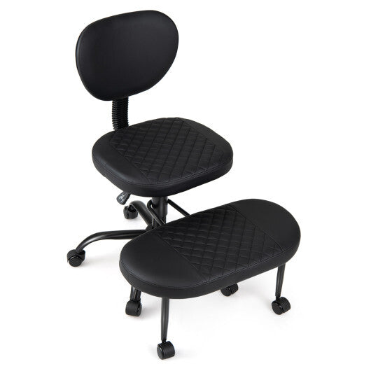 Ergonomic Cross Legged Office Chair with Height-Adjustable Seat - Black LuxuryLifeWay Online Store