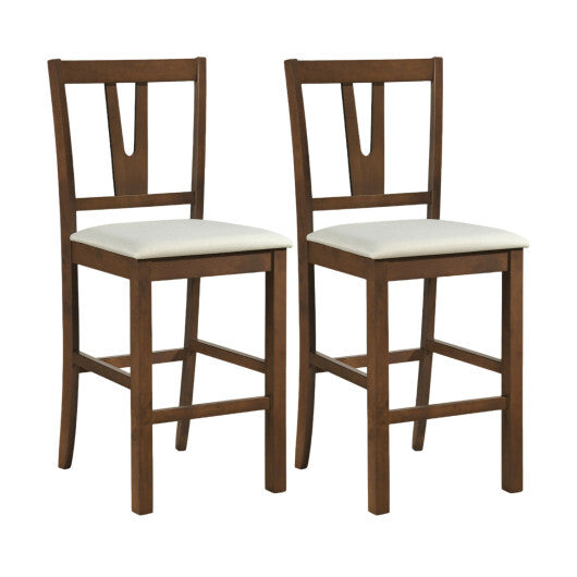 Counter Height Bar Stools with Contoured V-Back-Set of 2 LuxuryLifeWay Online Store