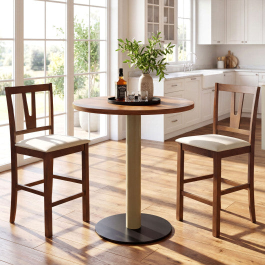 Counter Height Bar Stools with Contoured V-Back-Set of 2 LuxuryLifeWay Online Store