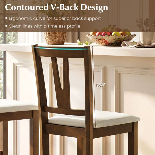 Counter Height Bar Stools with Contoured V-Back-Set of 2 LuxuryLifeWay Online Store