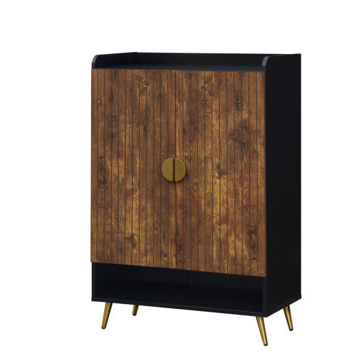 44" Tall Shoe Storage Cabinet with 7-Tier Doors and Adjustable Shelves for Entryway-Rustic Brown LuxuryLifeWay Online Store