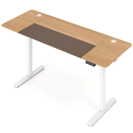 63 x 24 Inch Height Adjustable Sit Stand Computer Desk with 3 Memory Presets-Rustic Brown LuxuryLifeWay Online Store