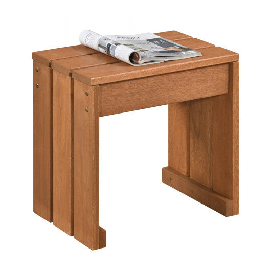 Outdoor Garden Bench Single Person Patio Backless Bench with Solid Wooden Frame LuxuryLifeWay Online Store