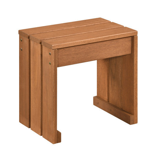 Outdoor Garden Bench Single Person Patio Backless Bench with Solid Wooden Frame LuxuryLifeWay Online Store
