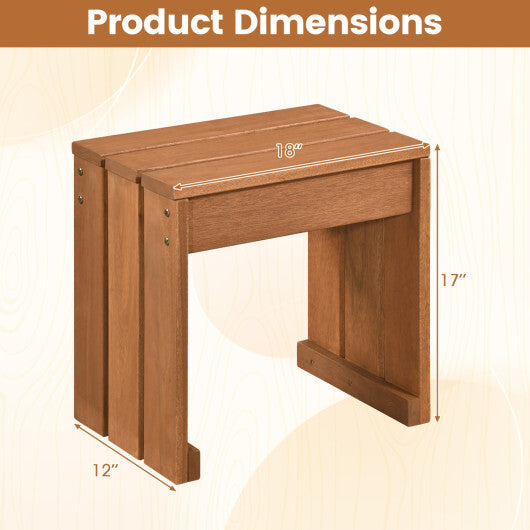 Outdoor Garden Bench Single Person Patio Backless Bench with Solid Wooden Frame LuxuryLifeWay Online Store