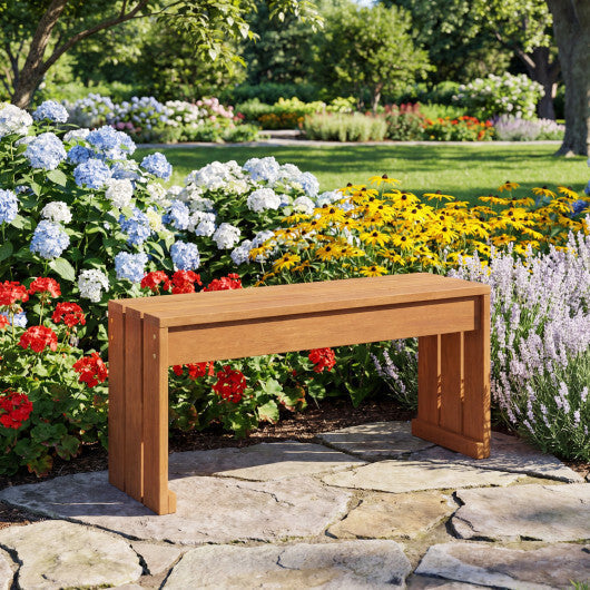 2-Person Outdoor Garden Bench with Solid Wooden Frame for Backyard LuxuryLifeWay Online Store