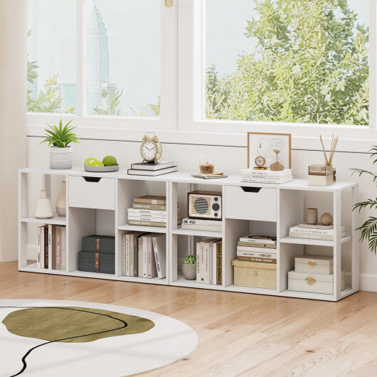 5-Cube Bookcase with Storage Drawer Freestanding Bookshelf Modern Display Rack-Rustic Brown LuxuryLifeWay Online Store