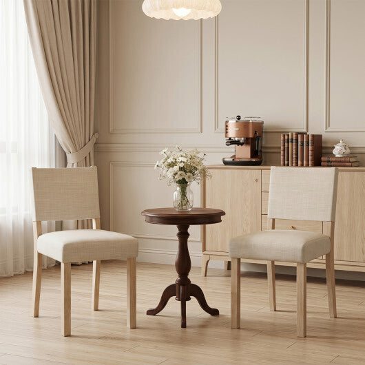 Upholstered Dining Chairs with Solid Rubber Wood Legs Set of 2-Beige LuxuryLifeWay Online Store