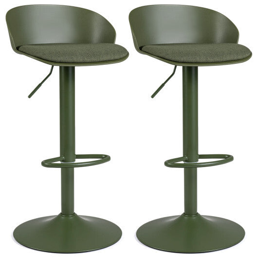 Set of 2 Adjustable Swivel Bar Stools w/ Back & Footrest 330 LBS for Dining-Cream LuxuryLifeWay Online Store