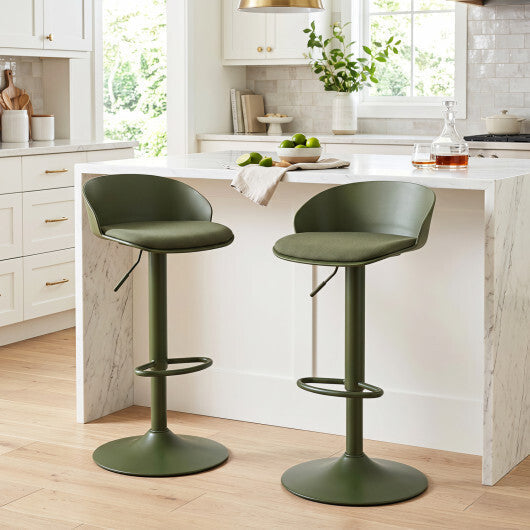 Set of 2 Adjustable Swivel Bar Stools w/ Back & Footrest 330 LBS for Dining-Cream LuxuryLifeWay Online Store