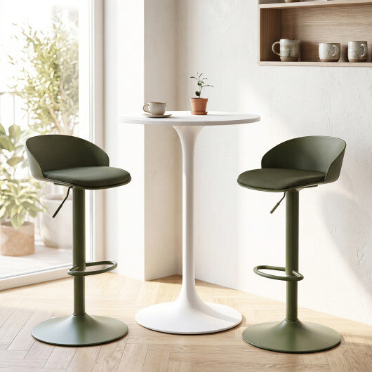 Set of 2 Adjustable Swivel Bar Stools w/ Back & Footrest 330 LBS for Dining-Cream LuxuryLifeWay Online Store