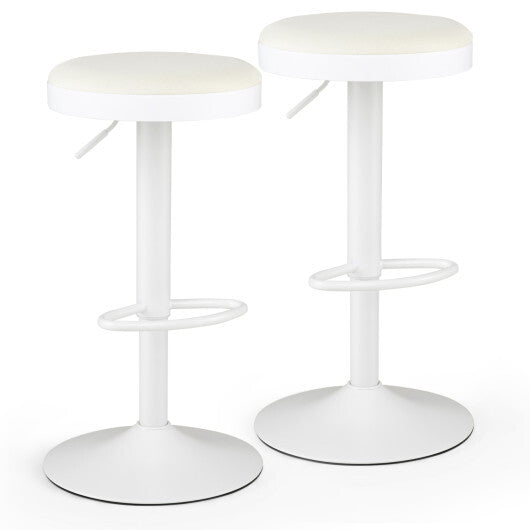 Set of 2 Kitchen Bar Stools with Height Adjustment Padded Seat and D-Shaped Footrest-Black LuxuryLifeWay Online Store