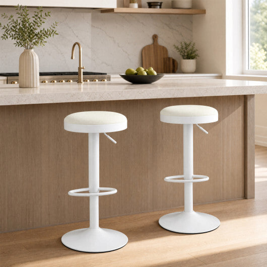 Set of 2 Kitchen Bar Stools with Height Adjustment Padded Seat and D-Shaped Footrest-Black LuxuryLifeWay Online Store