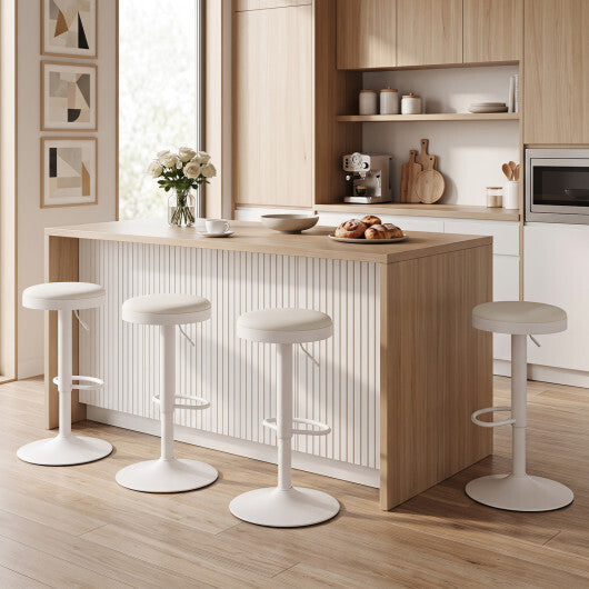 Set of 2 Kitchen Bar Stools with Height Adjustment Padded Seat and D-Shaped Footrest-Black LuxuryLifeWay Online Store
