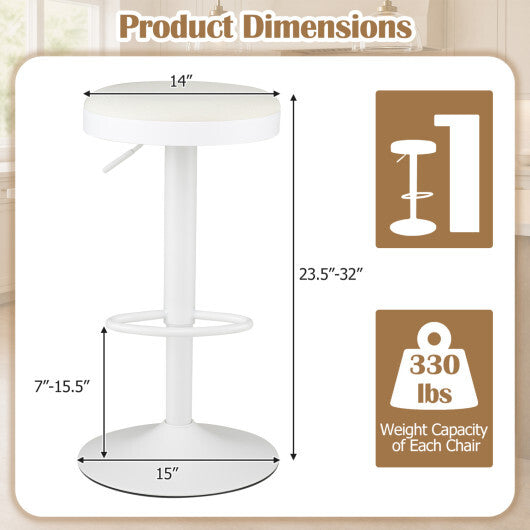 Set of 2 Kitchen Bar Stools with Height Adjustment Padded Seat and D-Shaped Footrest-Black LuxuryLifeWay Online Store