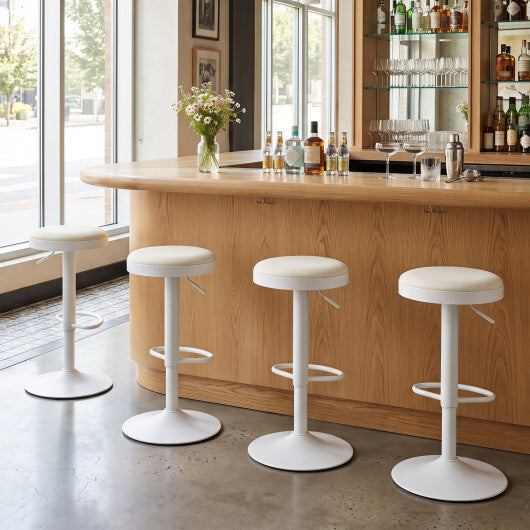 Set of 2 Kitchen Bar Stools with Height Adjustment Padded Seat and D-Shaped Footrest-Black LuxuryLifeWay Online Store