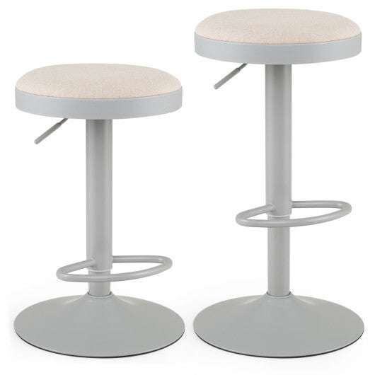 Set of 2 Kitchen Bar Stools with Height Adjustment Padded Seat and D-Shaped Footrest-Black LuxuryLifeWay Online Store