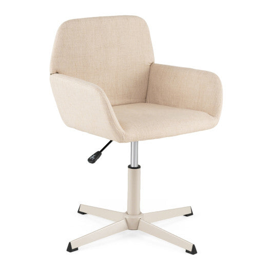 Vanity Chair with Back 360 Swivel Armchair w/ Adjustable Height for Home Office-Beige LuxuryLifeWay Online Store