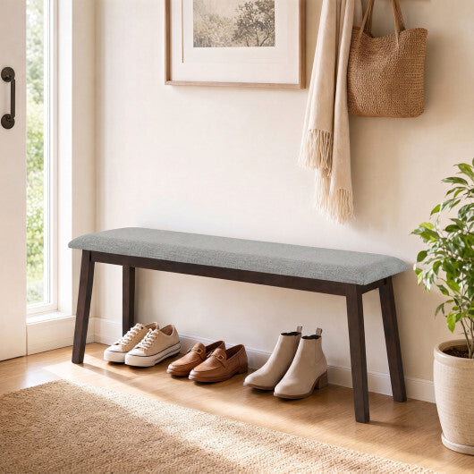 43.5 Inch Upholstered Entryway Bench with Rubber Wood Frame-Gray LuxuryLifeWay Online Store