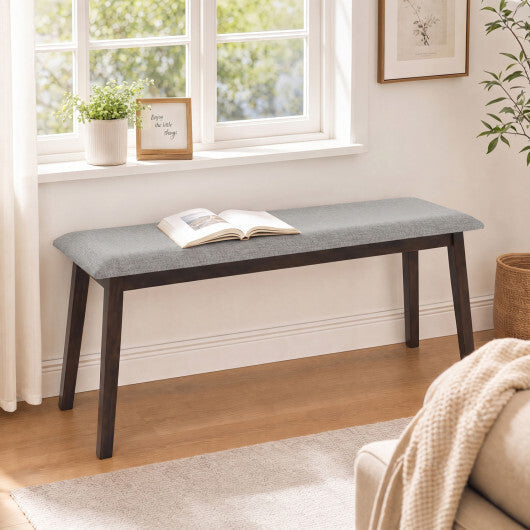43.5 Inch Upholstered Entryway Bench with Rubber Wood Frame-Gray LuxuryLifeWay Online Store