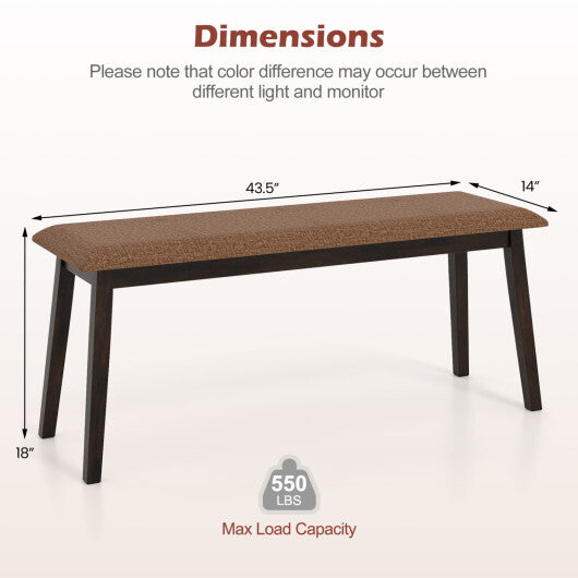 43.5 Inch Upholstered Entryway Bench with Rubber Wood Frame-Gray LuxuryLifeWay Online Store