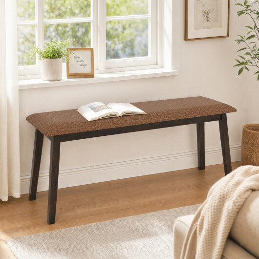 43.5 Inch Upholstered Entryway Bench with Rubber Wood Frame-Gray LuxuryLifeWay Online Store