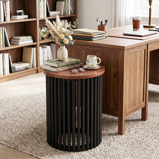 1 Piece Elegant Wooden Round Coffee Table for Living Room and Home Office-Walnut LuxuryLifeWay Online Store