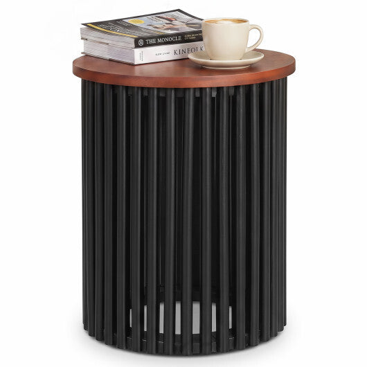 1 Piece Elegant Wooden Round Coffee Table for Living Room and Home Office-Walnut LuxuryLifeWay Online Store