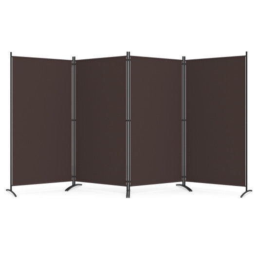 4 Panel Room Divider 6 FT Tall Folding Privacy Screen with Curved Metal Feet-Black LuxuryLifeWay Online Store
