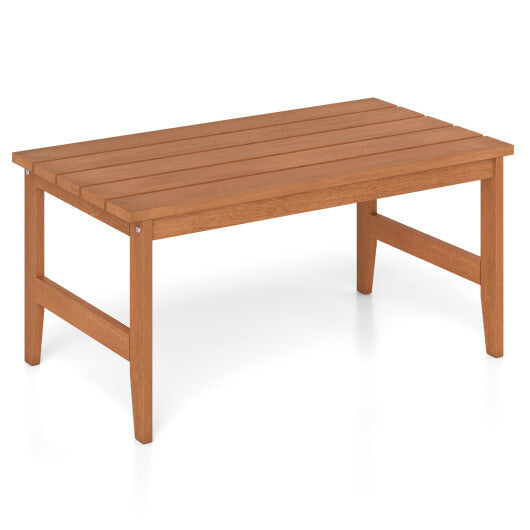 35.5" Solid Wood Outdoor Coffee Table with Rectangular Slatted Top and Teak Finish LuxuryLifeWay Online Store